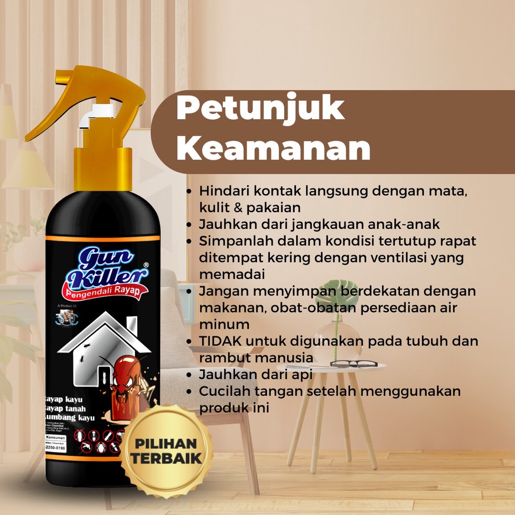 Pengendali Hama Kayu Super Ampuh Rayap Pemakan Kayu Rayap Tanah Kumbang kayu Cairan Pengawet Kayu Kusen Jendela Pintu Rumah