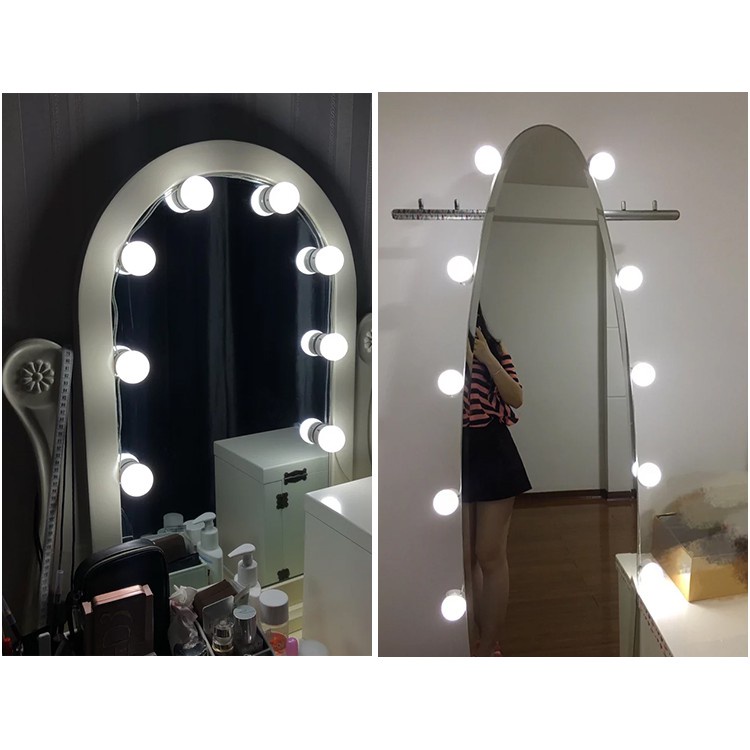 FYGALERY HL0075 Lampu LED Meja Rias Isi 10 Lampu Kaca 3 Warna Vanity Mirror Light