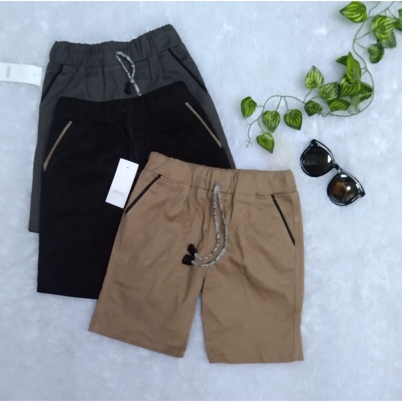 Celana Pendek Chino Anak Katun Twill Combed Stretch Laki laki Perempuan