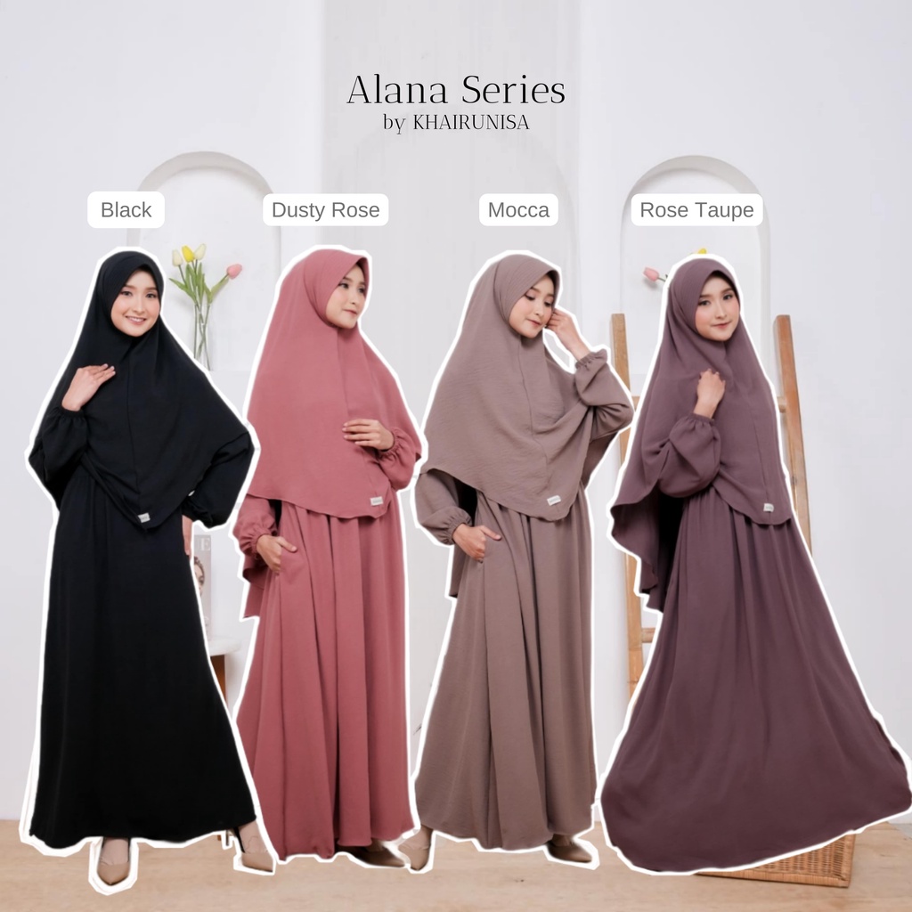 Gamis Syari Set Plus Hijab/Khimar Crinkle Airflow Premium Polos Model Terbaru 2023