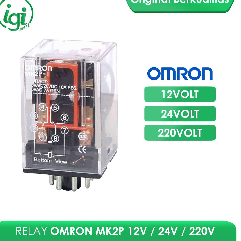 12.12 RELAY MK2P OMRON 12V / RELAY MK2PN OMR 24 VOLT / RELAY OM 220V MK2P-I 8 KAKI / RELAI 