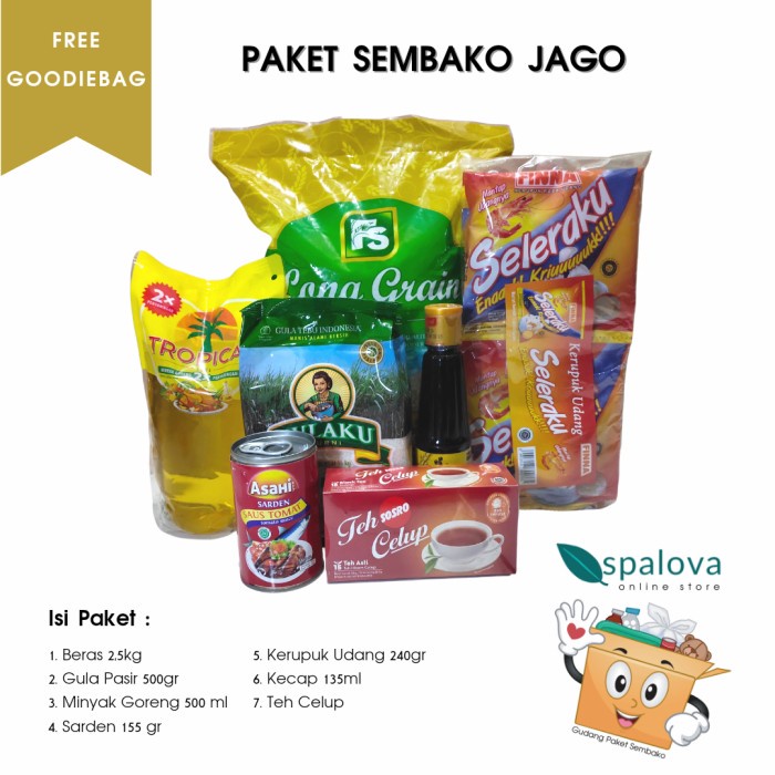

Paket Sembako Jago Beras 2,5Kg 080