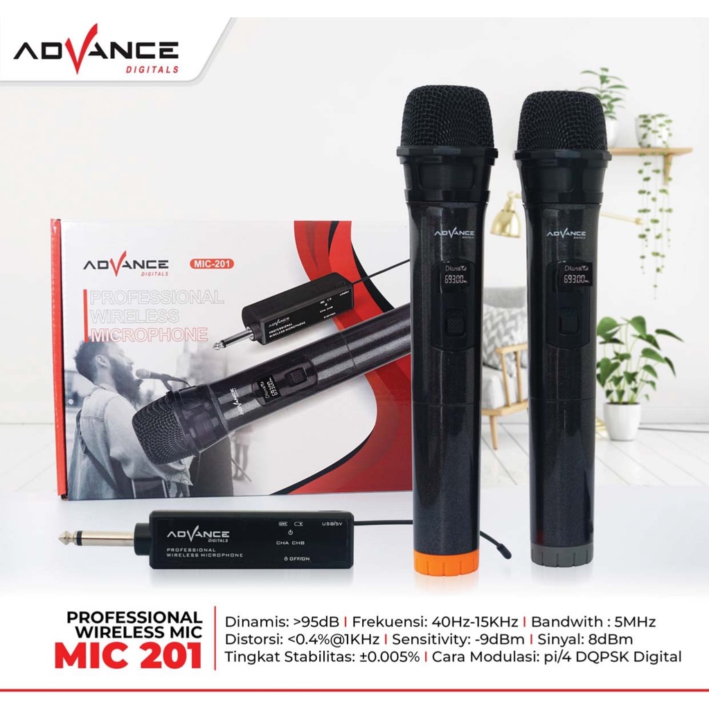 ADVANCE MIC TANPA KABEL 2 MIC WIRELESS/MIC KARAOKE/ADVANCE MIC201/MIC DOUBLE ADVANCE MIC-201/MIC SUA