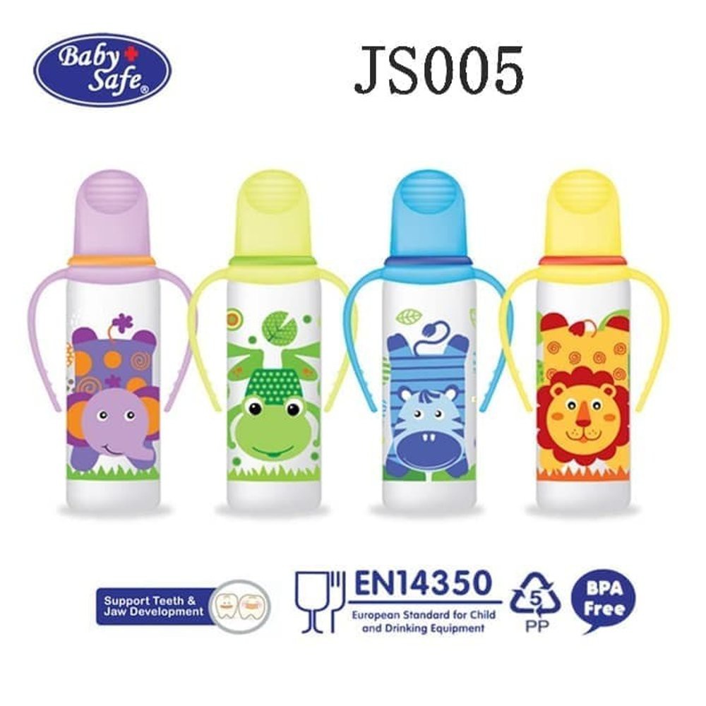 Baby Safe JS005 Feeding Bottle 250ml Botol Susu Bayi Baby Safe Dot Anak Karakter | Botol Susu Bayi T