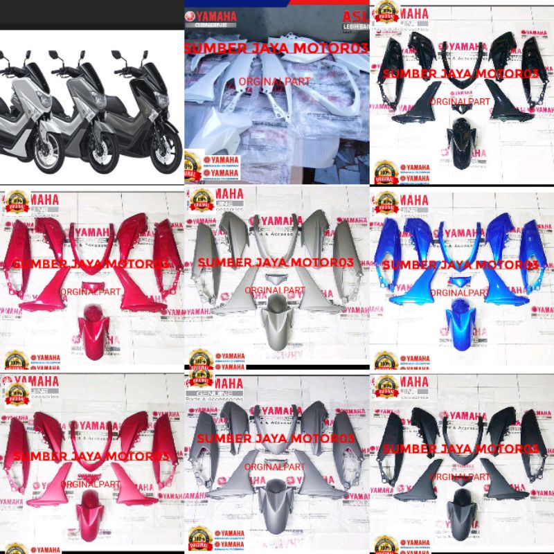 COVER BODY HALUS FULL SET NMAX 2015-2019 ORIGINAL YGP Merah doff hitam dof, biru, abu, abu