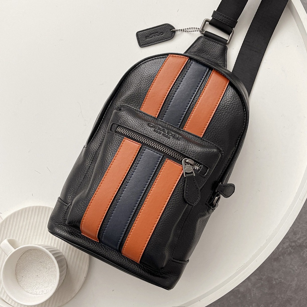 TAS SLING BAG CROSSBODY PRIA MEN 3180 WEST PACK WITH VARSITY STRIPE