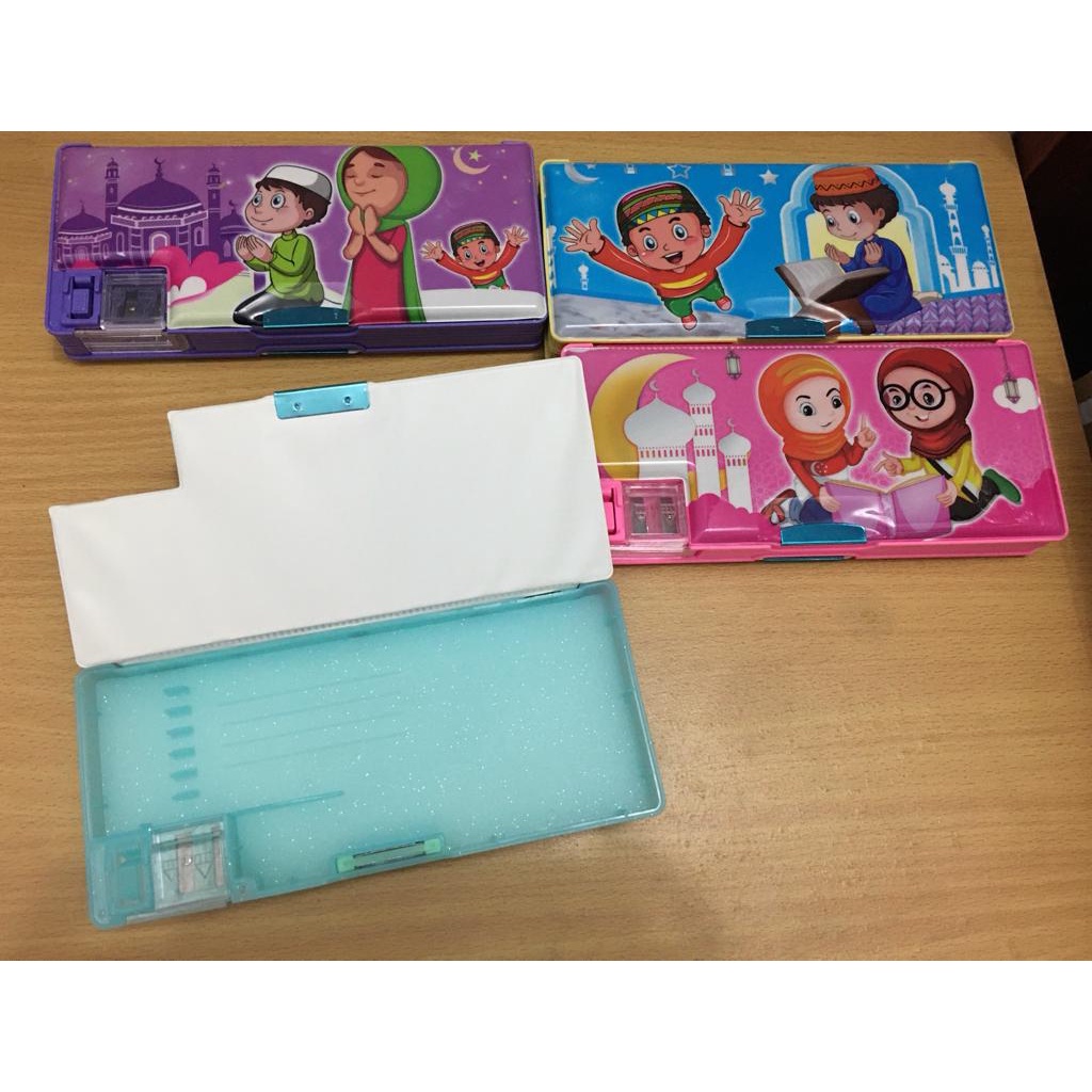 

pencil case/tempat pensil besar magnet hijab + rautan