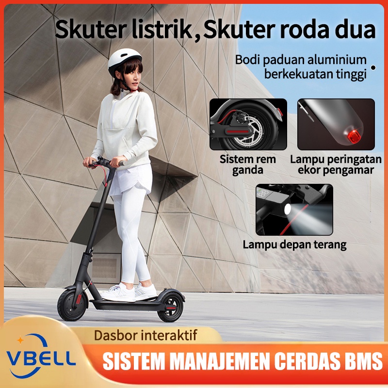 VBELL- skuter listrik, Skuter roda dua. dapat dilipat, mudah disimpan. skuter roda dua