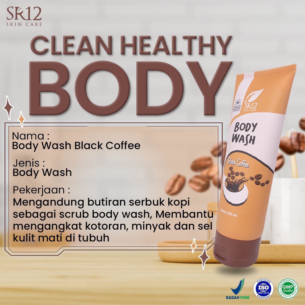 Scrub Cream Coffee SR12 Body Scrub BPOM Lulur Pemutih Badan Penghilang Daki