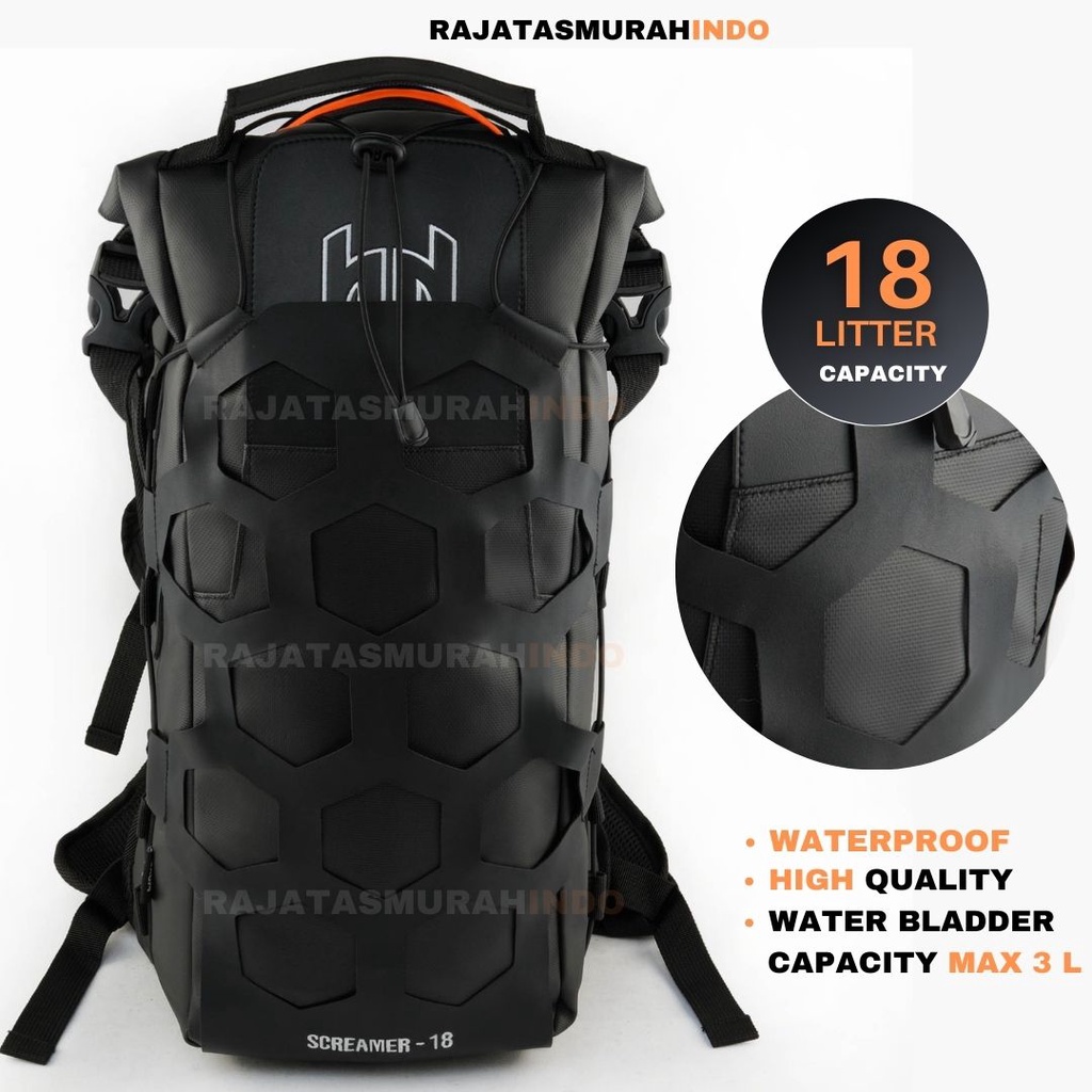 RTM - SPORTS EXOM - HEXAGONAL THE HOLLOW 18 LITER BACKPACK WATERPROOF BACKPACK - ADVENTUR BAG TAS MOTOCROSS - TAS TRAIL - RANSEL TRAIL - RANSEL OUTDOOR - TAS RANSEL PRIA ANTI AIR - TAS TURING TAS TRABAS