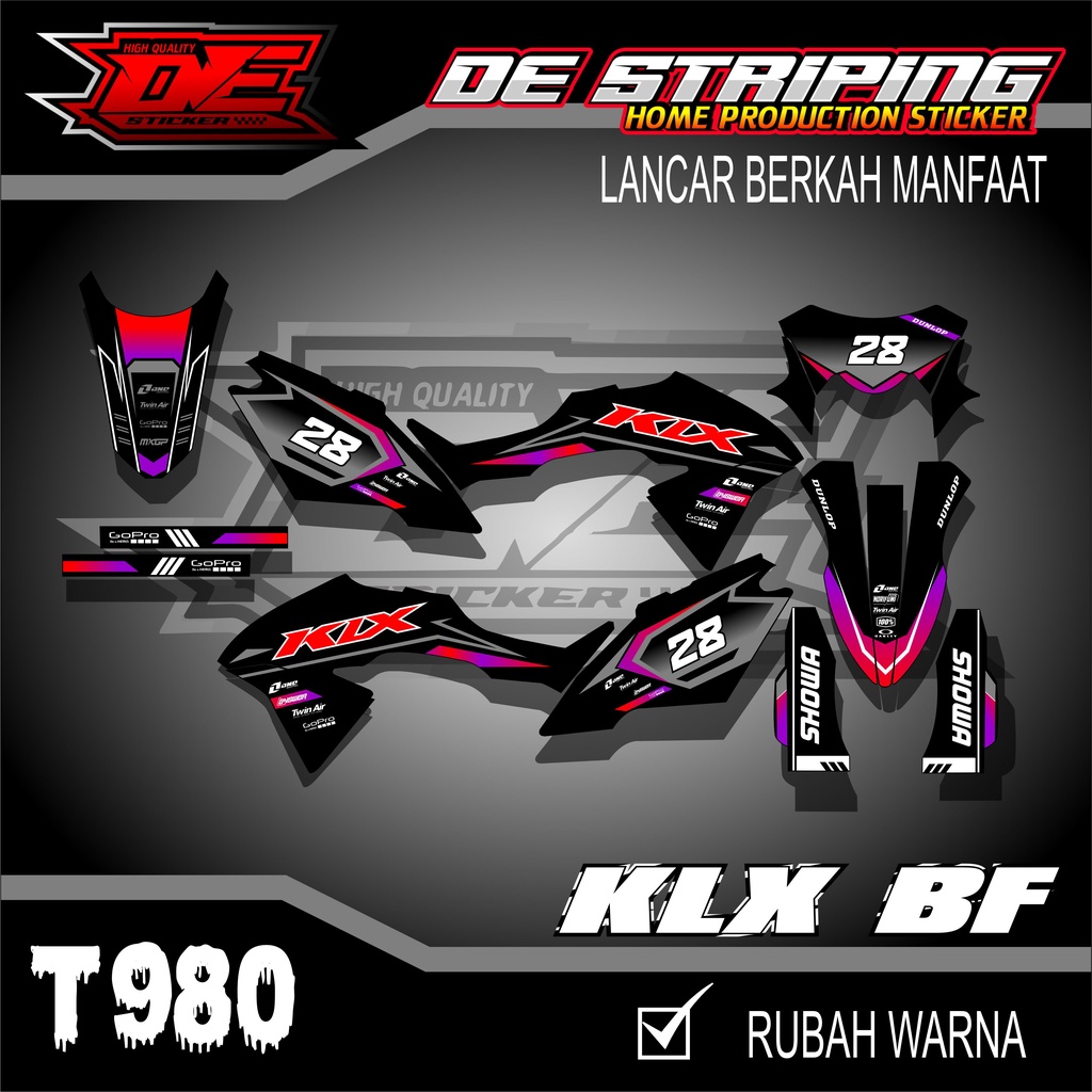 Striping Stiker Klx Bf Stiker Motor Klx Bf Se extreme T980