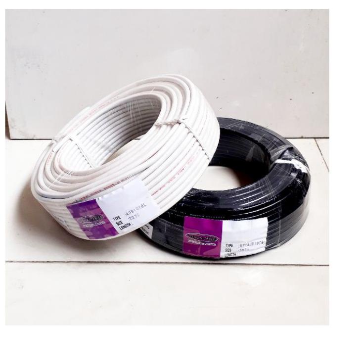 ♧ Kabel listrik serabut HYO  hitam  putih 1 roll ♔