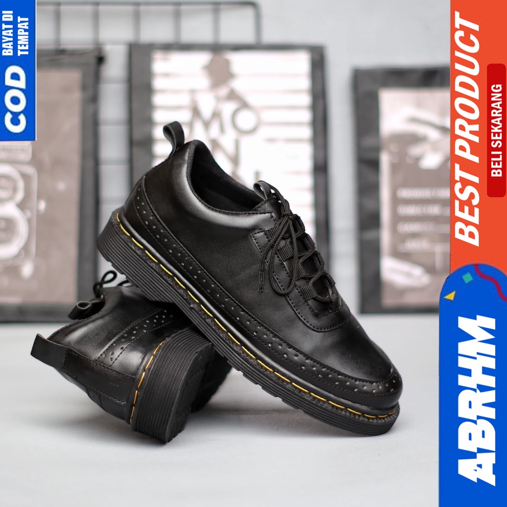 Sepatu Formal Pantofel Pria Kerja Kantor Hitam Abrhm Garfil