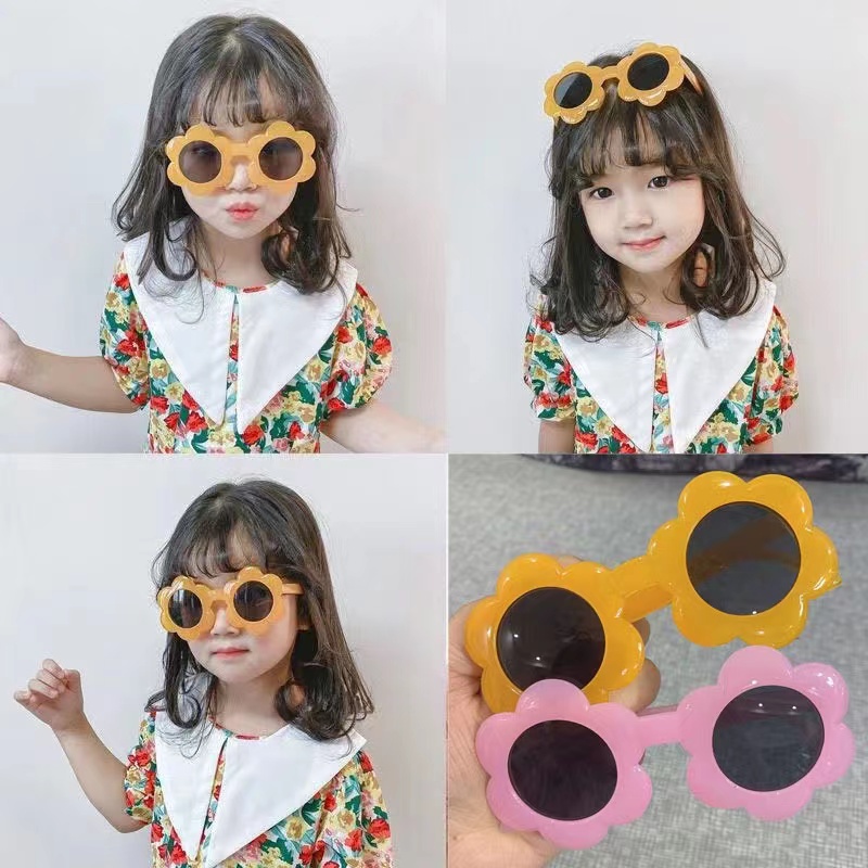 Kacamata Hitam Bunga Anak Perempuan Warna Doff New Trendy Fashion Murah Import