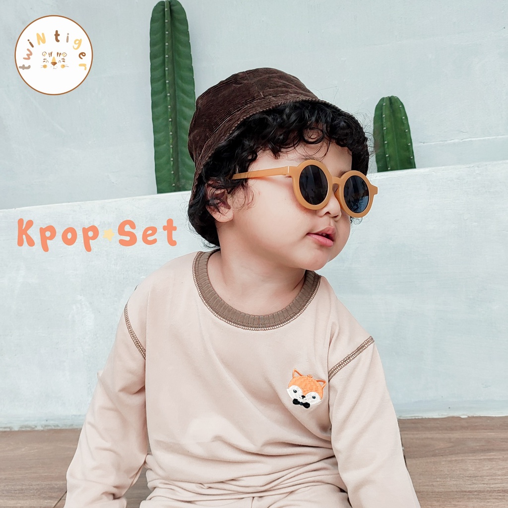 Twin Tiger Kpop Set 1-6 Tahun Setelan Panjang Sweater Anak Unisex Lucu CBKS