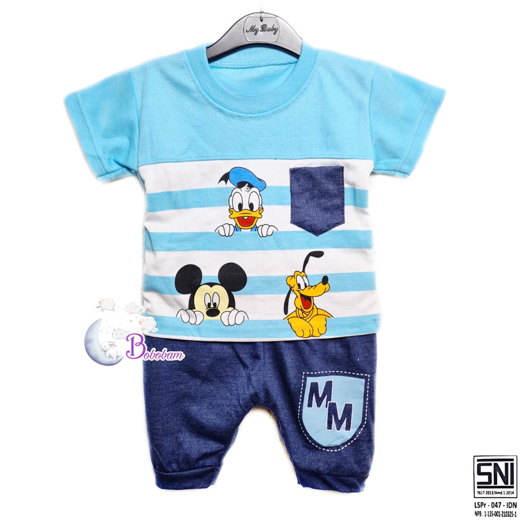 BOBOBAM BAJU BAYI LAKI LAKI SETELAN ANAK COWO LUCU STELAN COWOK 6 12 BULAN KEREN TRENDY KEKINIAN M1CK3Y