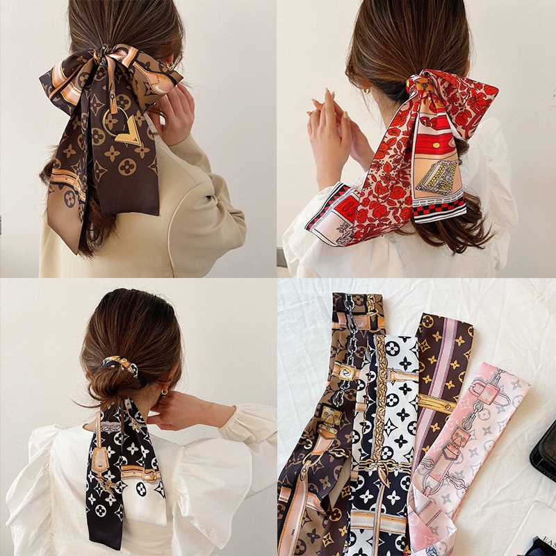 Caliloops Ikat Tali Pita Rambut Korea Syal Scarf Twilly Bag Kusuma