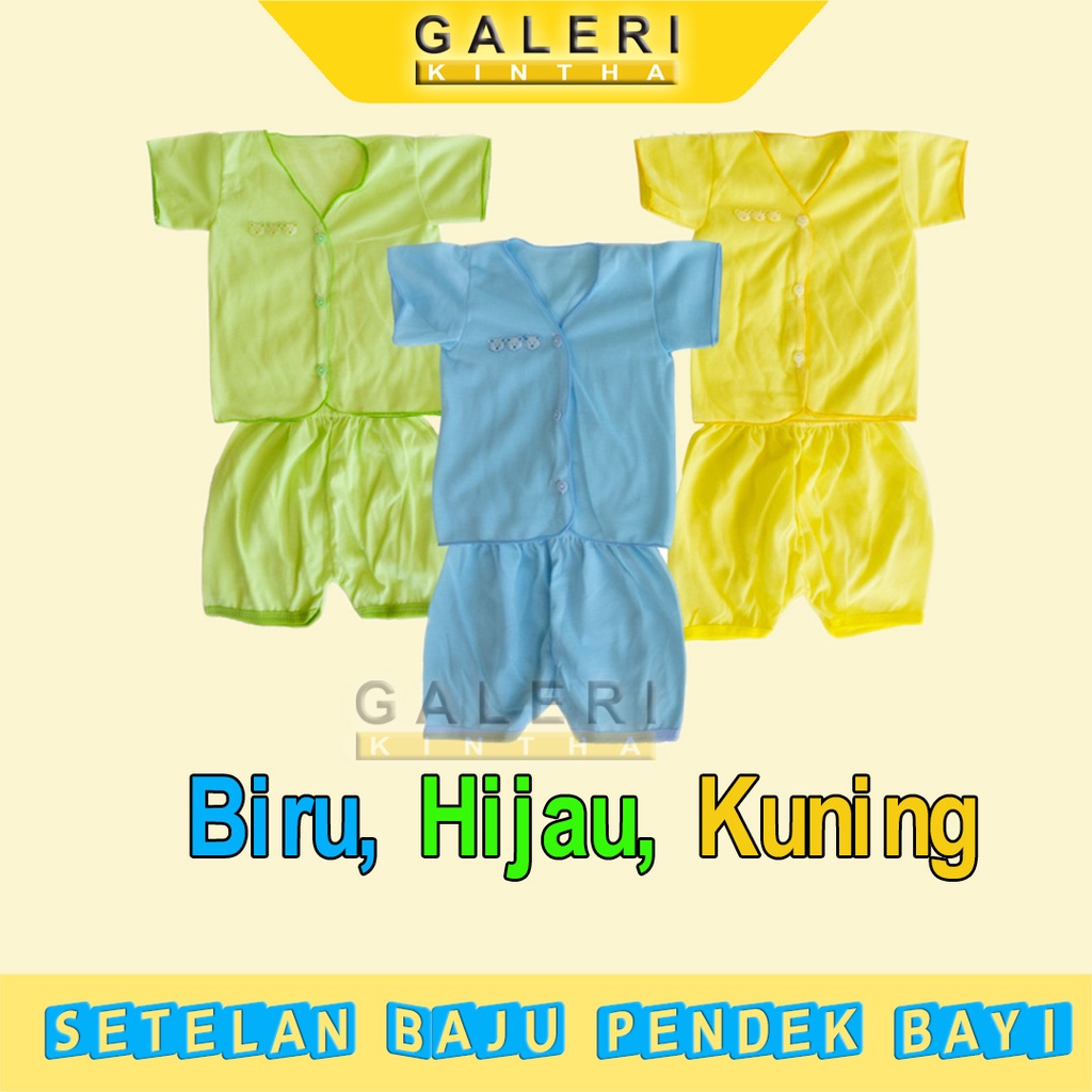 Setelan Baju Bayi Newborn Laki laki Perempuan Pendek Polos