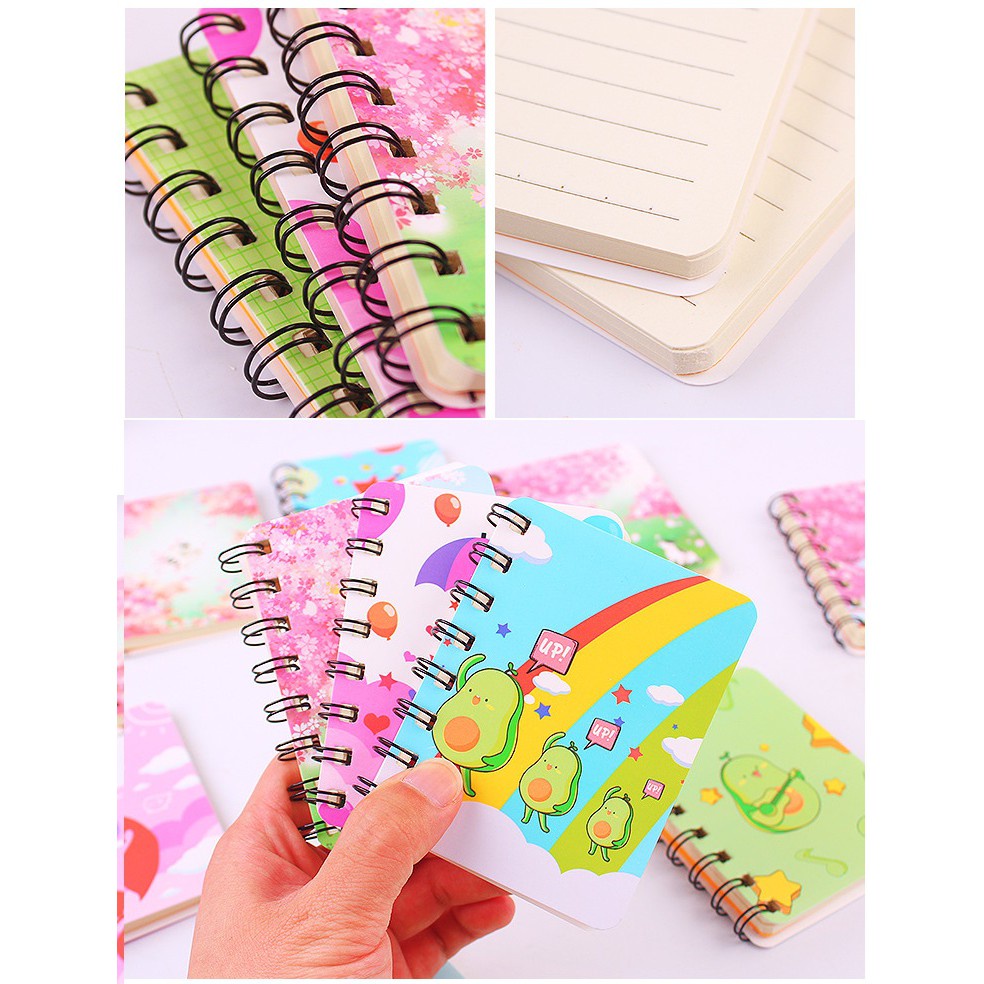 NOTE BOOK RING MOTIF BUKU MEMO KECIL A7 SPIRAL ISI 80 LEMBAR NOTEBOOK MINI