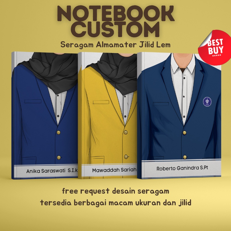 NOTEBOOK CUSTOM ALMAMATER JILID LEM / UNPAD, UI, ITB, IPB, UT DLL