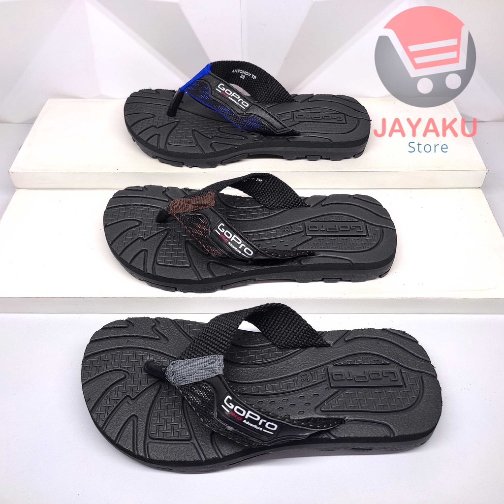 Gopro Antonov Sandal Anak Cowok 33-37 Sendal Jepit Anak Laki-Laki Berkualitas Nyaman &amp; Tahan Lama