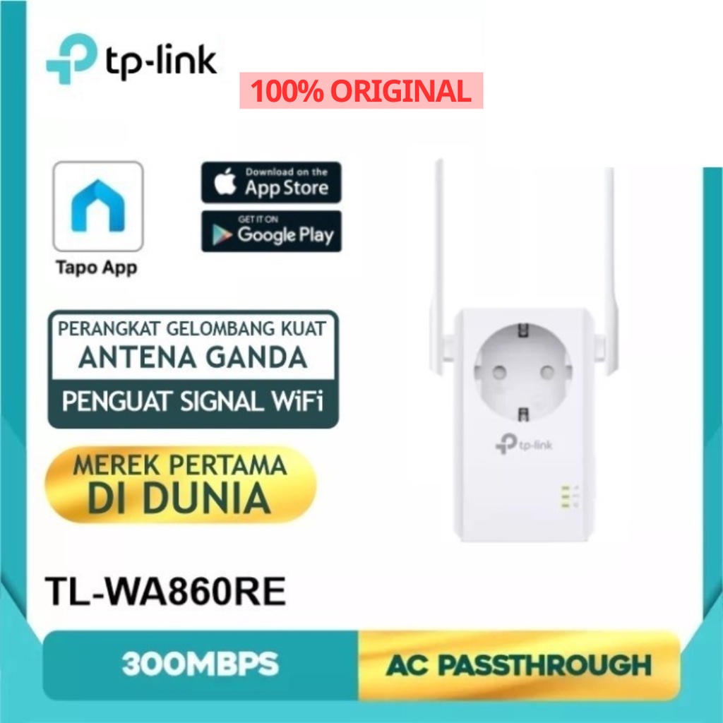 TP-LINK TL-WA860RE 300Mbps WiFi Range Extender with AC Passthrough