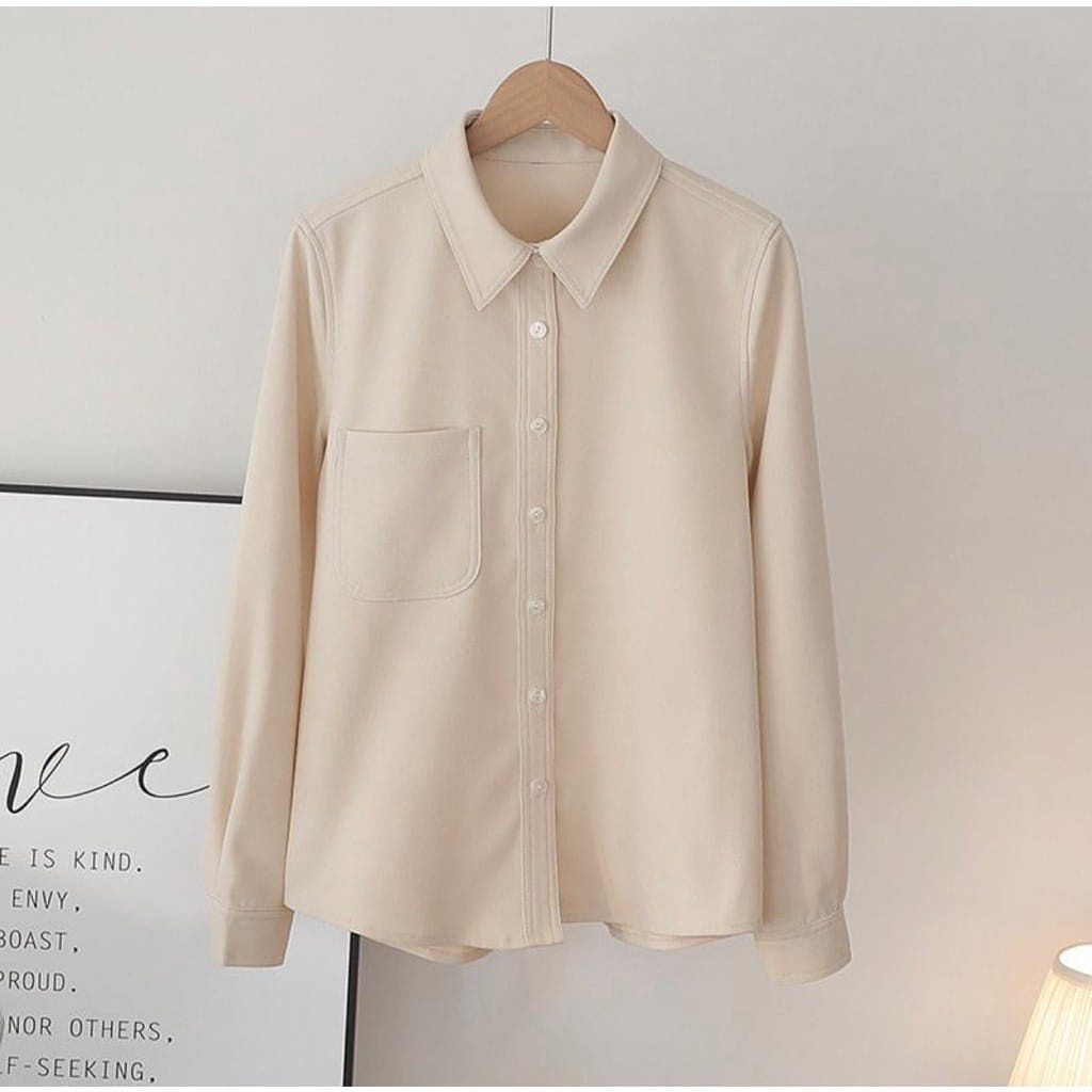 BEFAST - ZEC BLOUSE NONA / Mihoko Oversize Blouse / Pakaian Polos Formal Wanita / Atasan Wanita lengan Panjang / Fashion Kekinian Remaja ABG / Blouse Kerja Wanita Casual / Outfit Wanita Hijab Style / Blouse Bisa Di Jadikan Outer