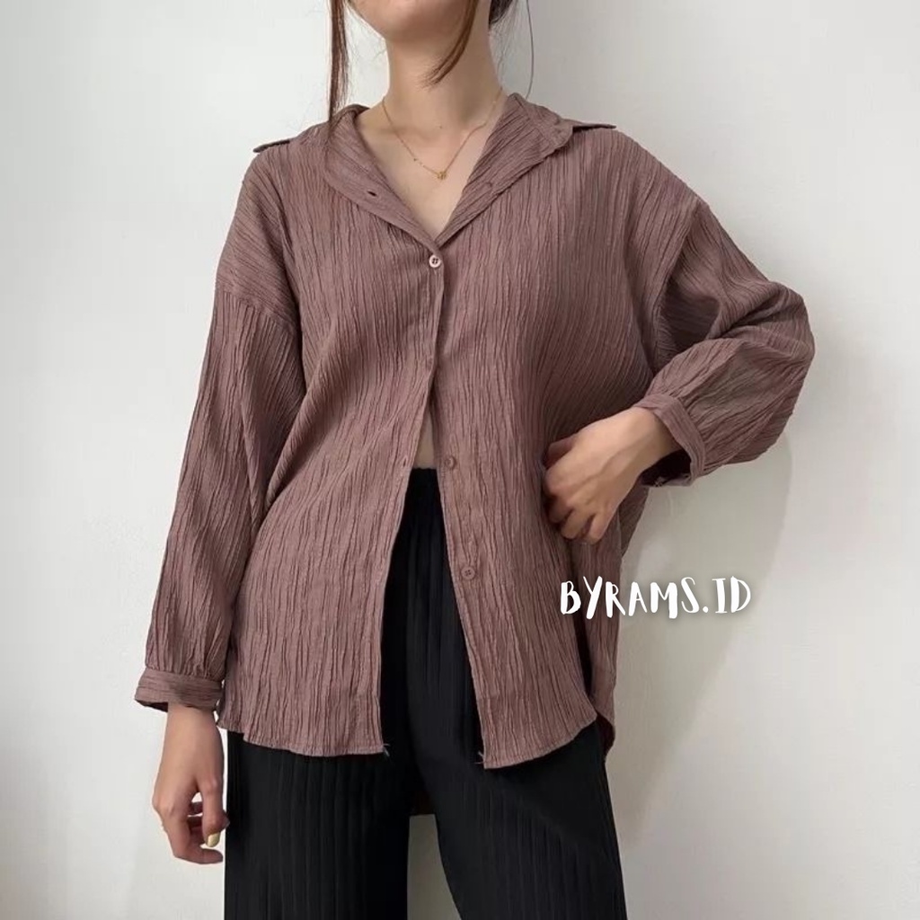 Harri Shirt Basic Lady Crush Kemeja Wanita Oversize