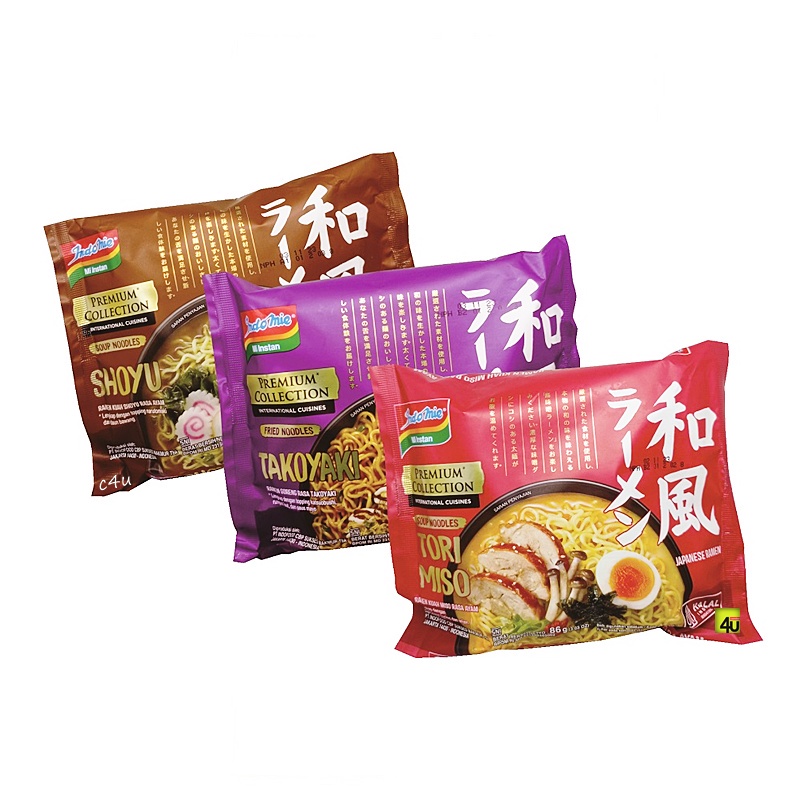 

Indomie Japanese Ramen Tori Miso Shoyu Ramen Takoyaki Indomie Premium collection