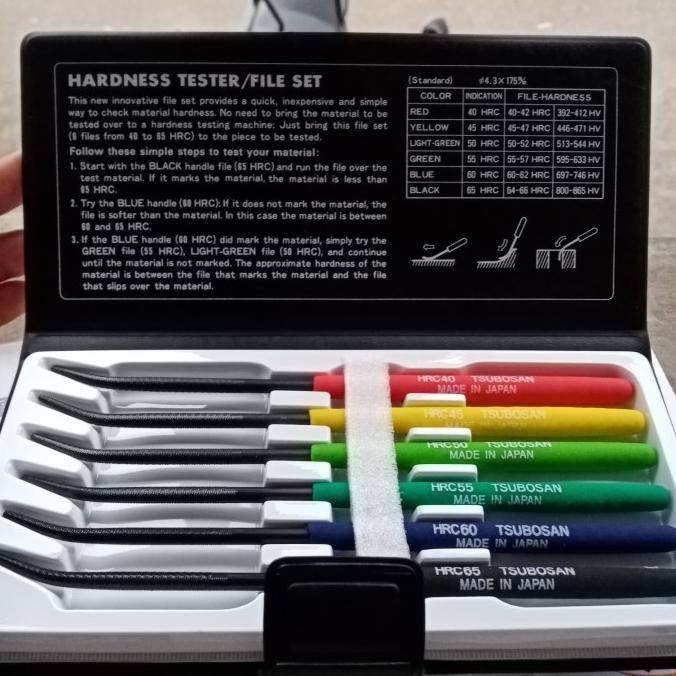 Tsubosan hardness tester / file set hrc40 - hrc65 6pcs