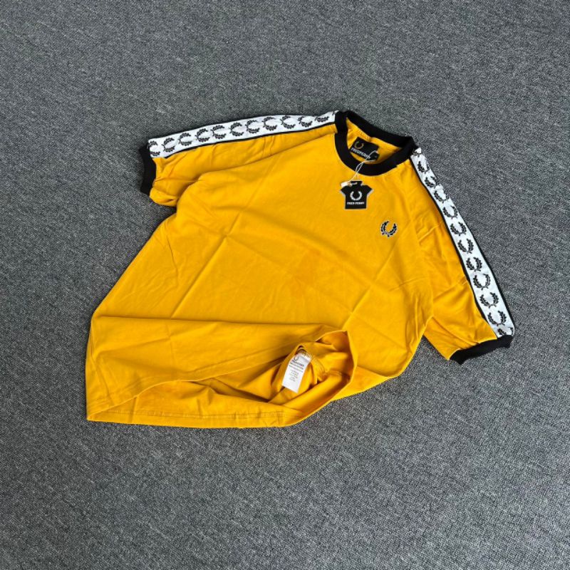 -FRMNSH- KAOS RINGER FREDPERRY YELLOW NEW FULL TAG LABEL CASUAL HYPE