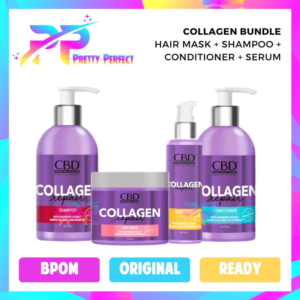 CBD Collagen Repair Paket 4 in 1 Hair Mask + Shampoo + Conditioner + Serum