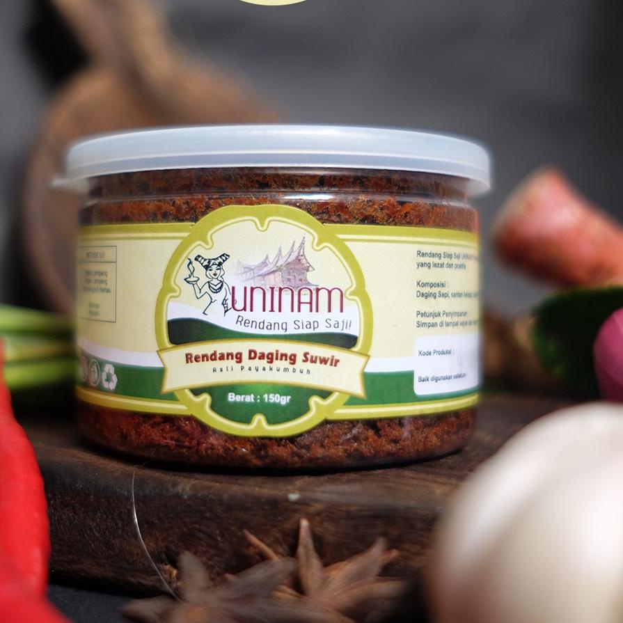 

✹ UniNam Rendang Daging Suwir 150gr / Rendang Sapi Makanan Kemasan Rendang Makanan Cepat Saji Rendang ✻