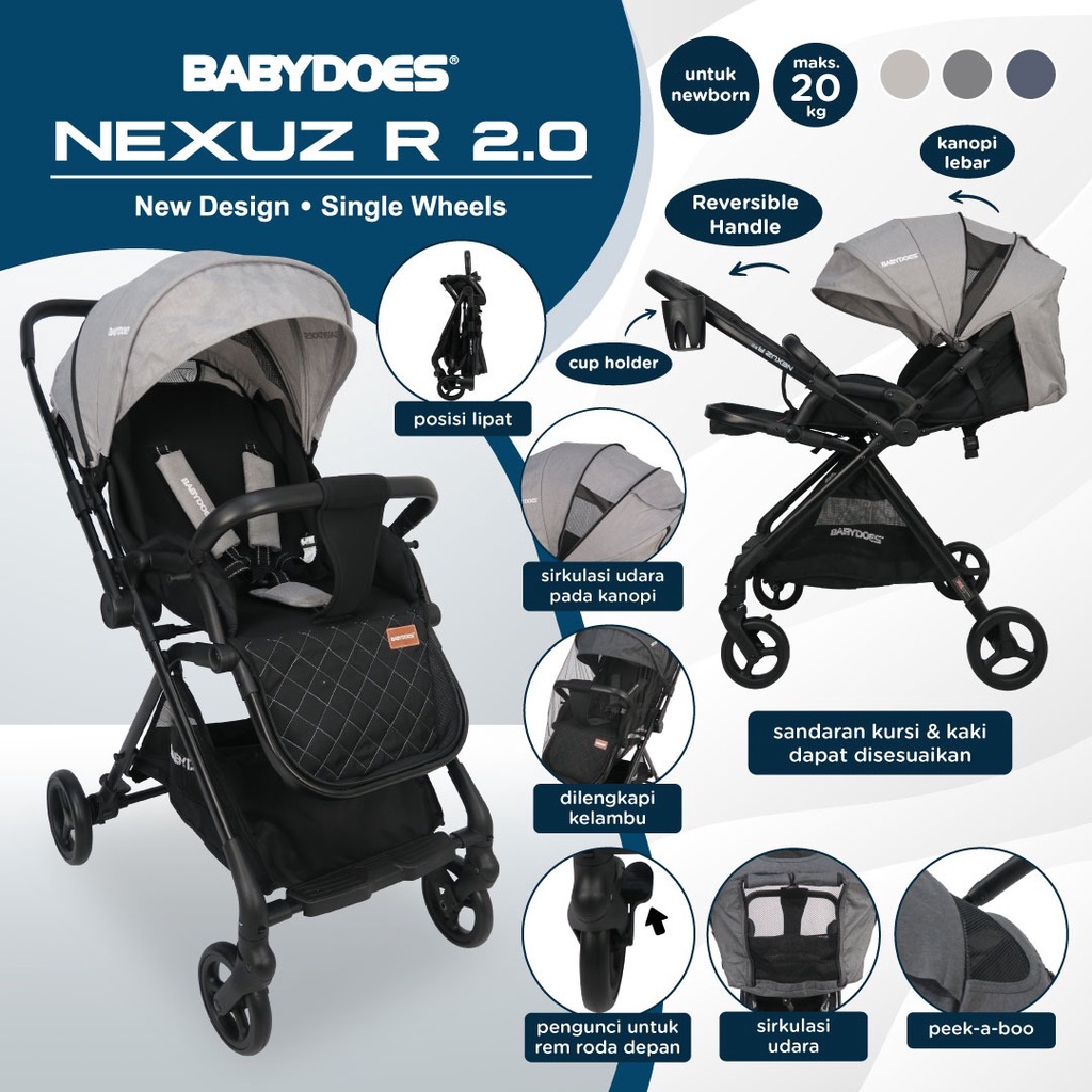 Makassar - Stroller Bayi Reversible BabyDoes Nexuz R 2.0 Kereta Dorong Bayi Hadap Ibu