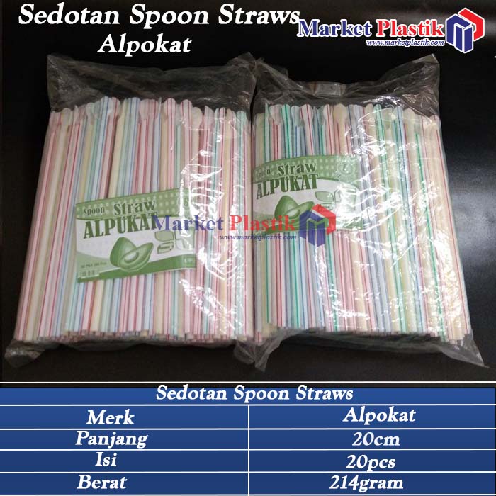 Sedotan Plastik / Sedotan Pop Ice / Sedotan Spoon Straw
