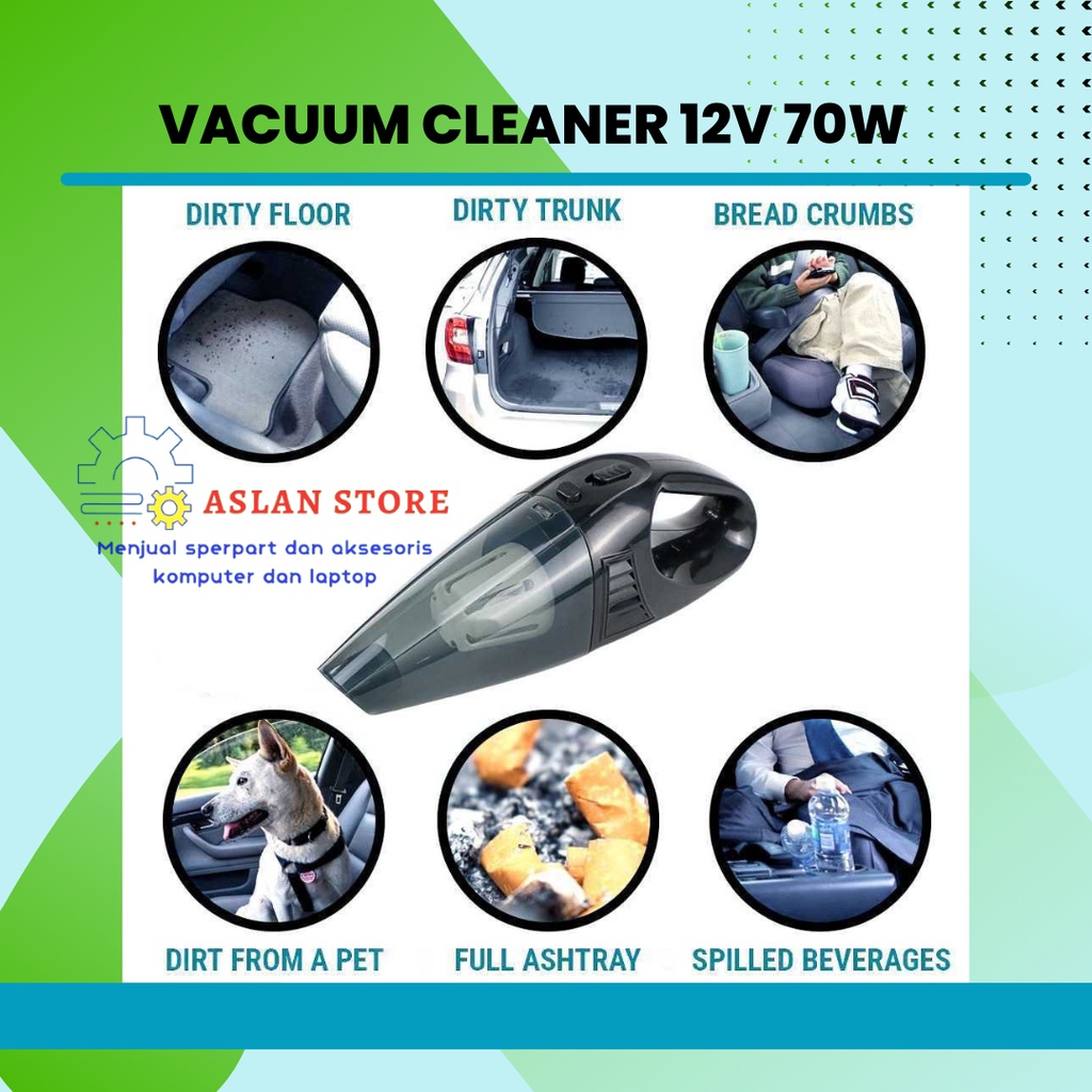 Vakum Vaccum Cleaner Penyedot Debu Minimalis Pembersih Mobil rumah 12V 70W