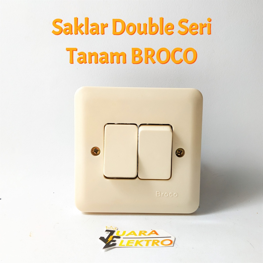 BROCO Saklar Double Seri Tanam | Saklar Double Tanam Tembok Broco 6622U