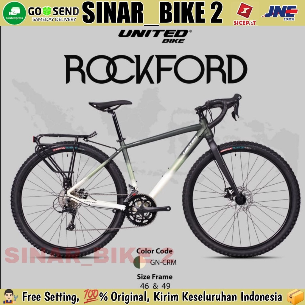 Sepeda Roadbike UNITED ROCKFORD 700C Balap Alloy 18 Speed