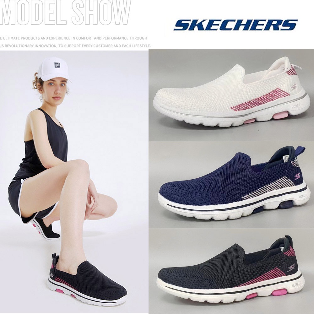 Skechers wanita Go walk5 Prized woman Sneakers wanita tanpa sepatu   snakers  shoes wanita slip