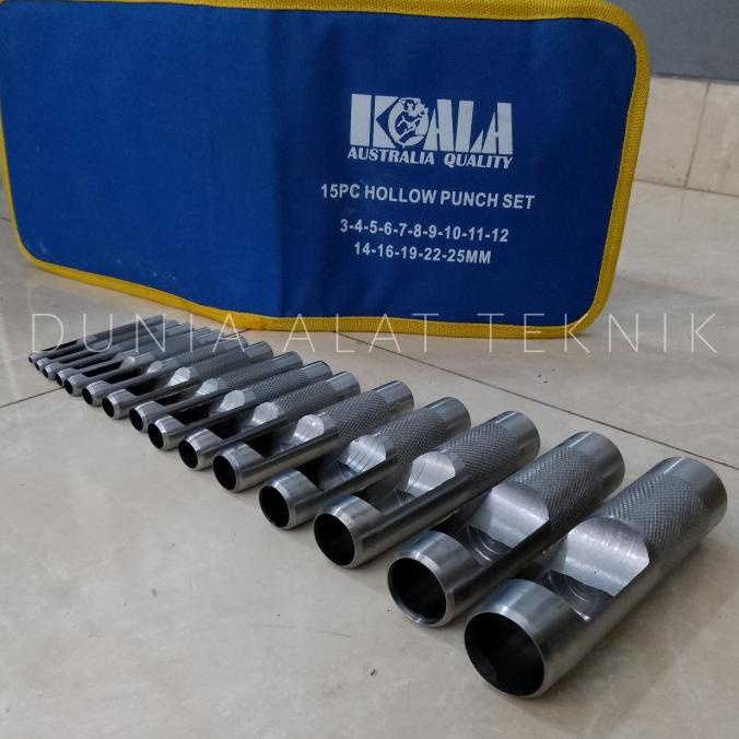 

Koala Hollow punch Sett 15pcs Alat Pembolong Gasket Kulit PLONG Sett