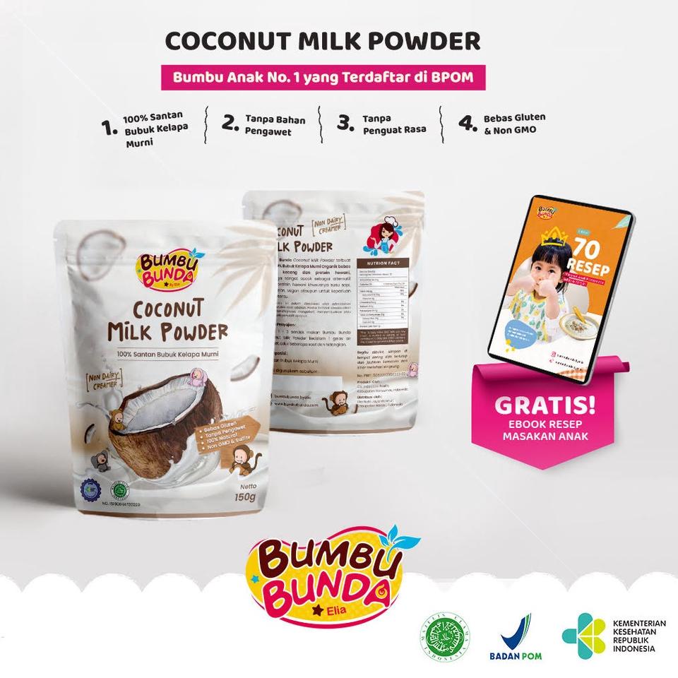 

(ORIGINAL) Bumbu Bunda by Elia Organic Coconut Milk Powder Santan Bubuk Organik 100% Kelapa Murni Non Pengawet Gluten Free Sumber Serat