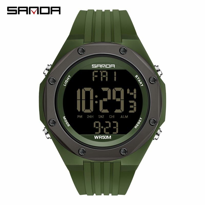 TERVIRAL SANDA 6093 Jam Tangan Pria Wanita Digital EL Backlight Sport Watch Anti Air