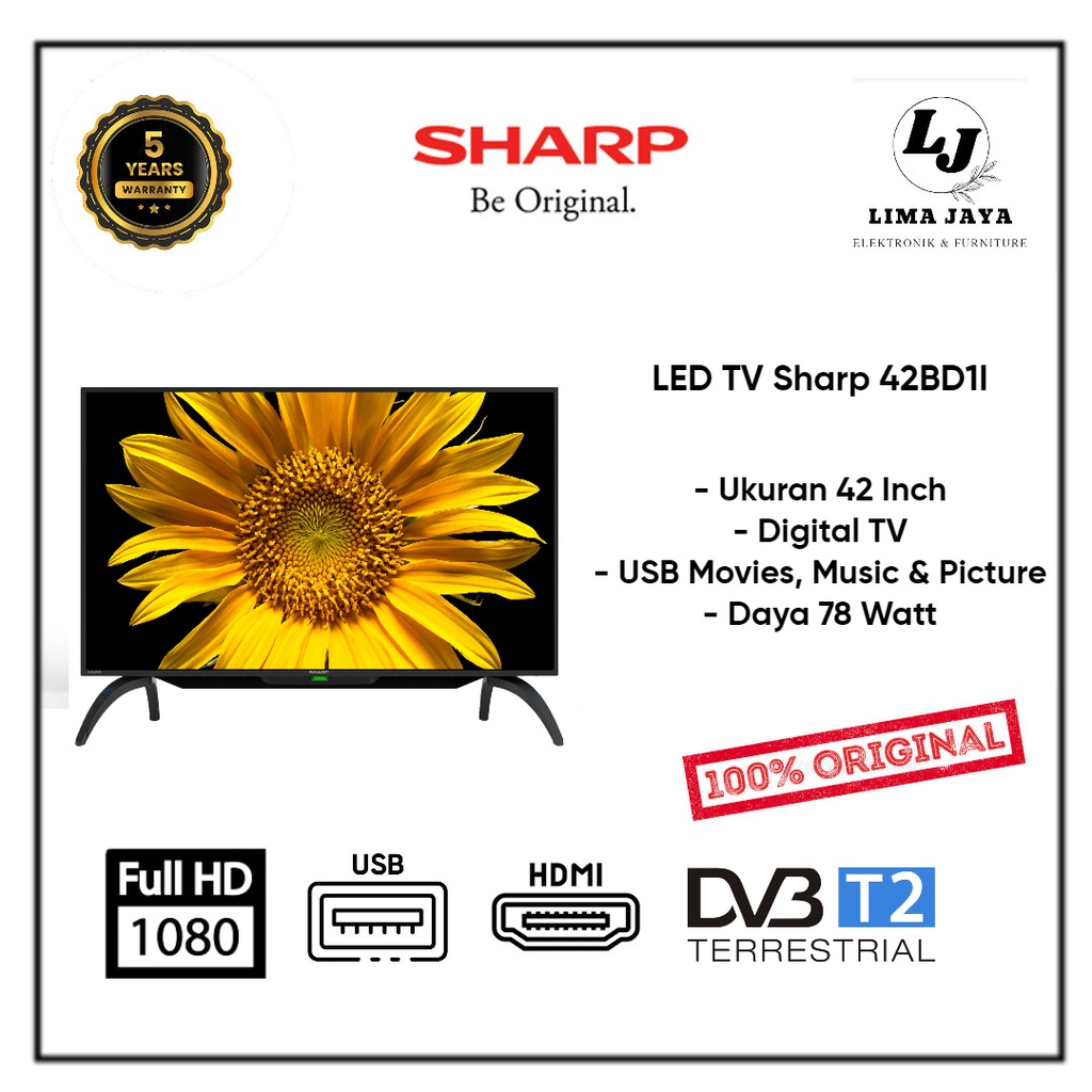 SHARP LED TV 2T-C42DD1I DIGITAL TV LED 24 Inch Sharp