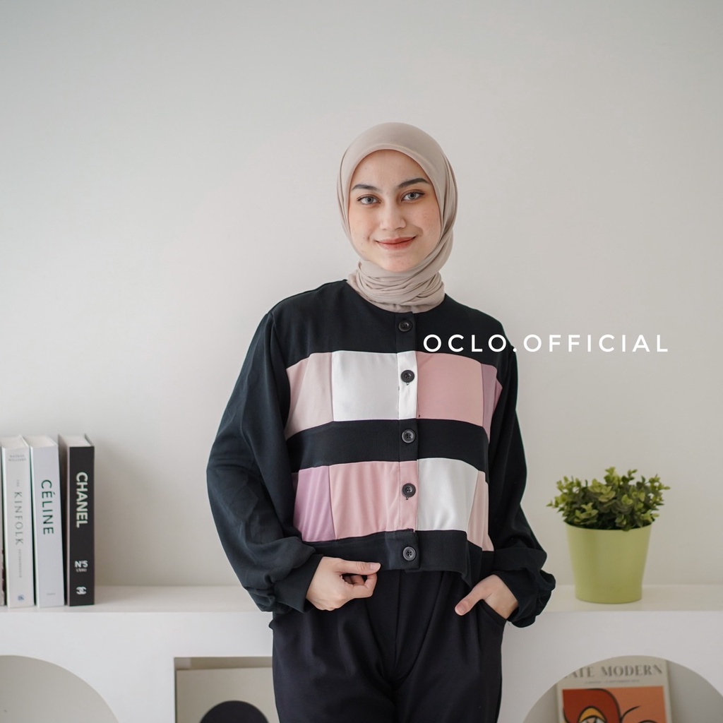 Oclo | Kinami Blouse casual combi rib knit