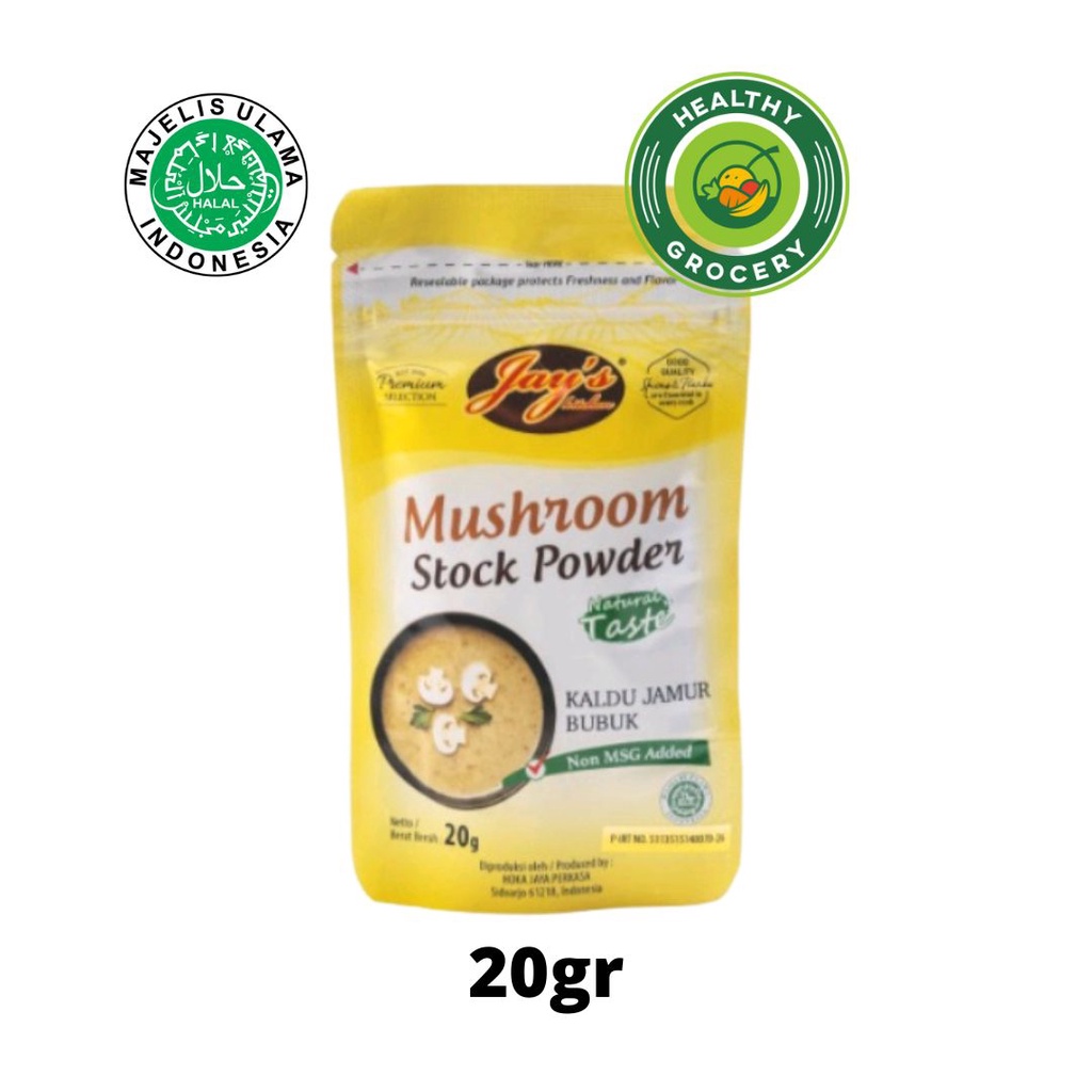 Jay's Pouch Beef Stock / Chicken Stock / Mushroom Stock Powder 20gr / Jay's Zipper / Bumbu Dapur