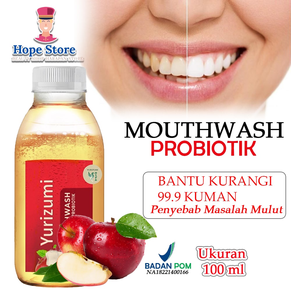 Hope Store - Yurizumi Mouthwash Apple Mint 100ml BPOM Obat Kumur Probiotik Membuat Nafas Lebih Segar