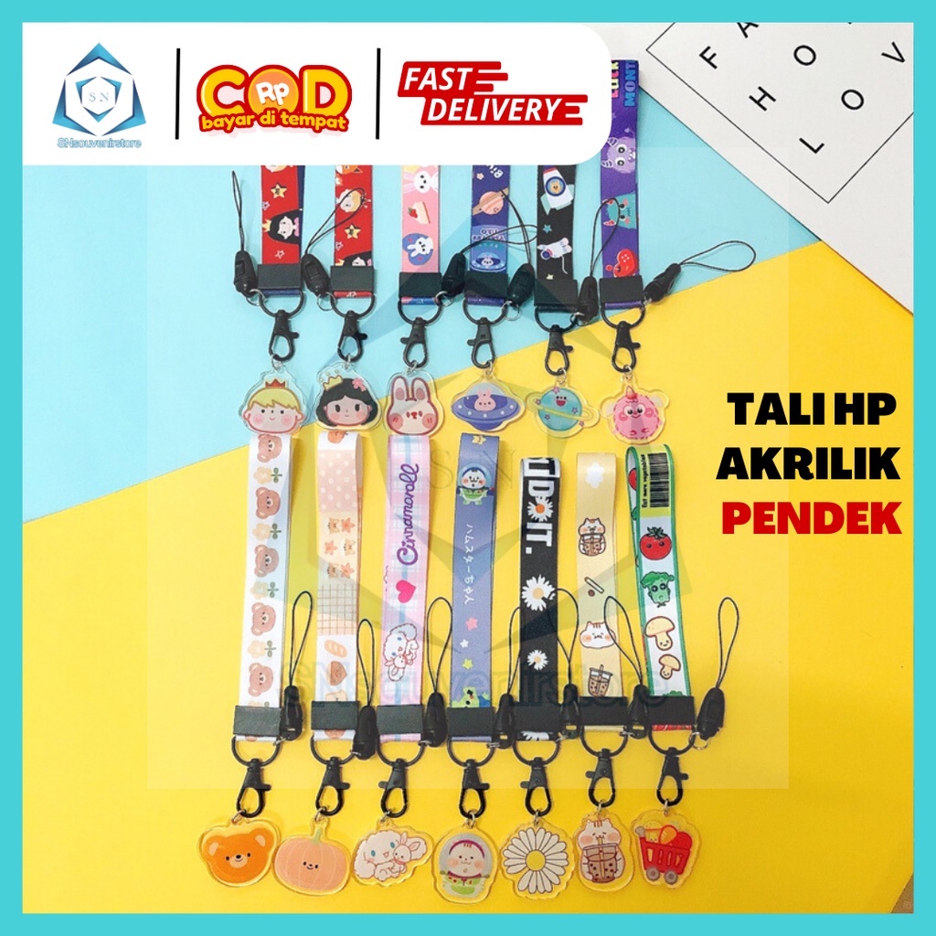 TALI GANTUNGAN HP PENDEK / Tali hp / tali akrilik / tali hp akrilik / tali hp lanyard id card / tali