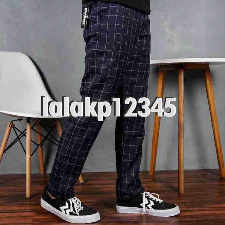 TERLARIS Erigo Chinos Pants CELANA CHINO TAN PRIA TAN PANTS CELANA TAN PRIA CELANA MOTIF KOTAK2 WANI