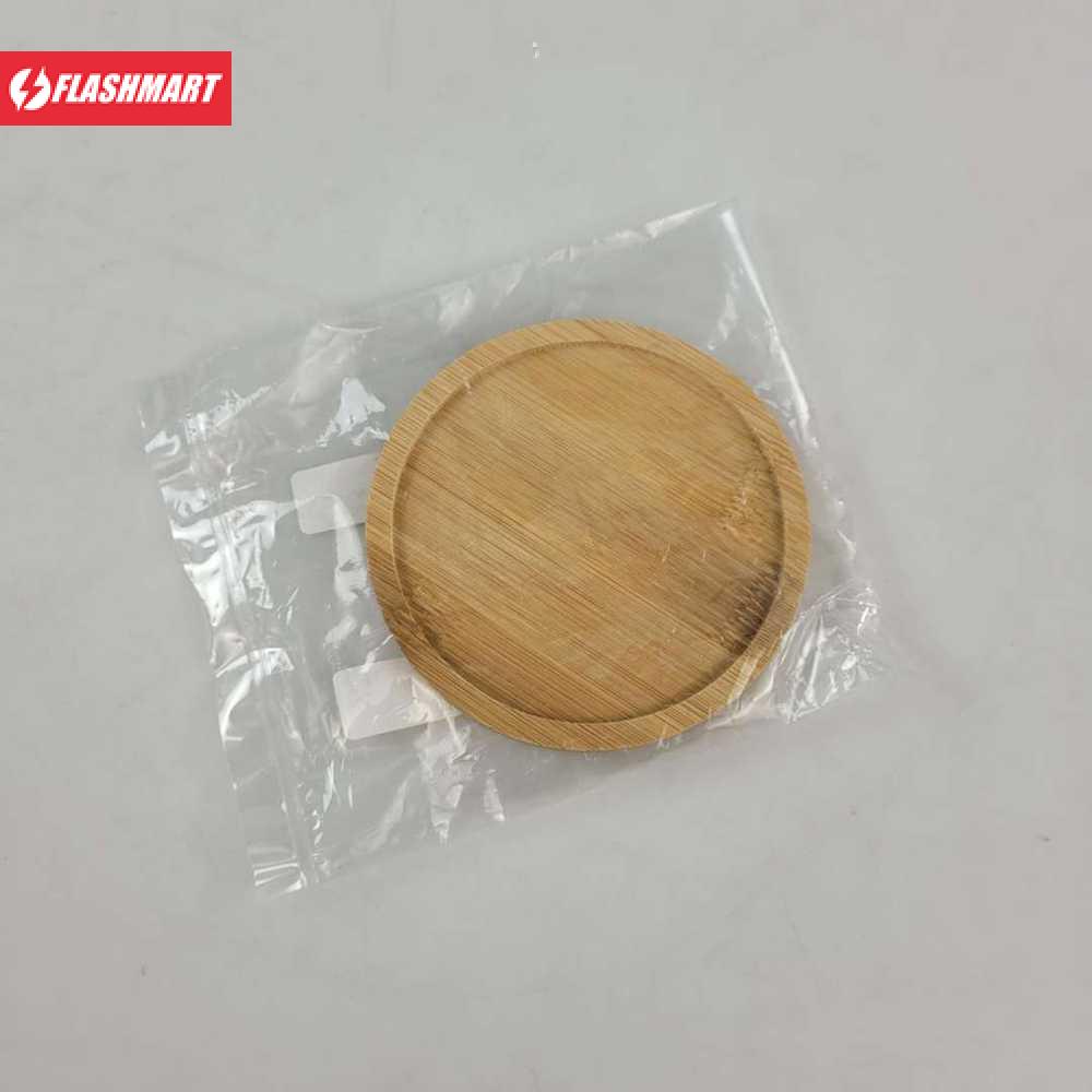 Flashmart Alas Bunga Tatakan Pot Kayu Round Minimalist Bamboo Tray 9.5 cm - EQF95