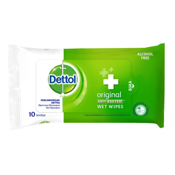 DETTOL ANTISEPTIC HAND WIPES 10 SHEETS - TISU BASAH